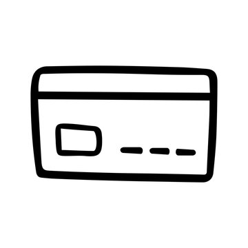 Credit card doodle vector icon