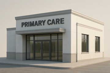 White building with a large sign that says Primary Care