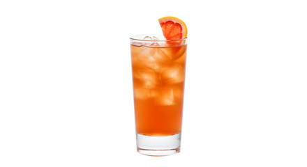 Paloma Cocktail PNG Refreshing Grapefruit Highball Drink with Ice and Garnish, Transparent Background