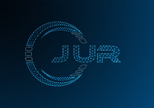 JUR low poly letter logo vector design. JUR lower poly logo design. Low poly logo.