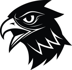 Sharp Hawk Head Emblem Vector
