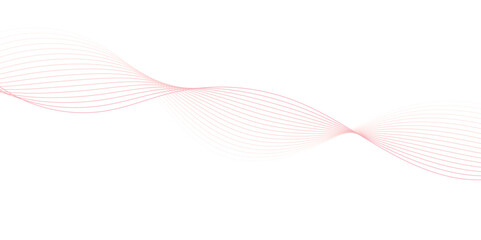 Abstract light red line wave vector.Wave geometric Technology, Striped ribbons vector with lines. colorful wave line transparent background.