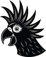 Fototapeta premium Tropical Bird with Crest Vector 