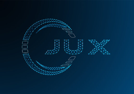 JUX low poly letter logo vector design. JUX lower poly logo design. Low poly logo.