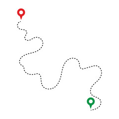 Map and location symbols. Geolocation map distance path. Location icon. Location pin place marker. Pinpoint, map search, route, navigator vector illustration in eps 10.