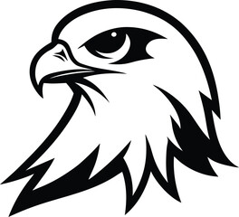 Falcon Head Bold Vector

