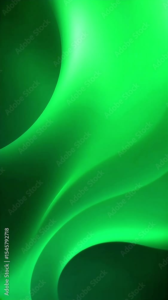Fototapete abstract green fluid motion video with smooth curves and dynamic light