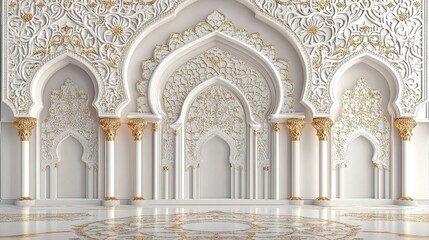 Fototapeta premium Ornate white and gold architectural facade
