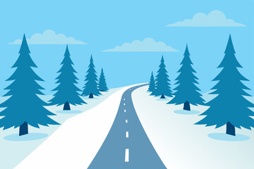 Winter Wonderland Road Trip Scenic Snowy Highway Journey