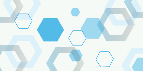 Abstract blue hexagon banner backgroun
