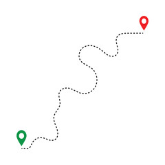 Map and location symbols. Geolocation map distance path. Location icon. Location pin place marker. Pinpoint, map search, route, navigator vector illustration in eps 10.