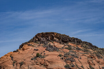  Santa Clara lava flow / basalt (Qbs) with Navajo Sandstone (Lower Jurassic), Snow Canyon State...