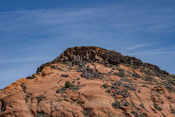  Santa Clara lava flow / basalt (Qbs) with Navajo Sandstone (Lower Jurassic), Snow Canyon State...