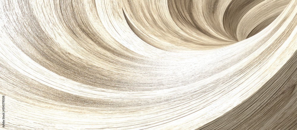 Fototapete Abstract swirl pattern with beige and white curved lines creating a dynamic and flowing composition