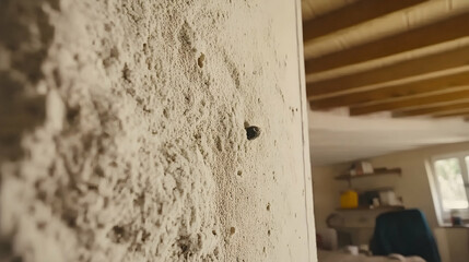 Obraz premium Textured wall close up of rough off white surface