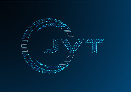 JVT low poly letter logo vector design. JVT lower poly logo design. Low poly logo.