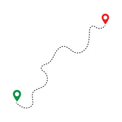 Map and location symbols. Geolocation map distance path. Location icon. Location pin place marker. Pinpoint, map search, route, navigator vector illustration in eps 10.