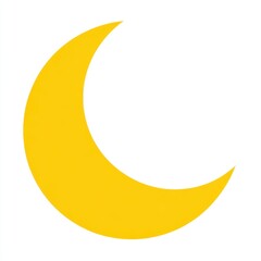 Golden Crescent Moon Illustration on White Background
