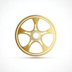 Obraz premium Golden Five Spoke Wheel Graphic Design Element