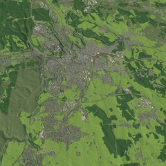3D illustration of city and urban in Luxembourg