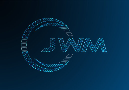 JWM low poly letter logo vector design. JWM lower poly logo design. Low poly logo.