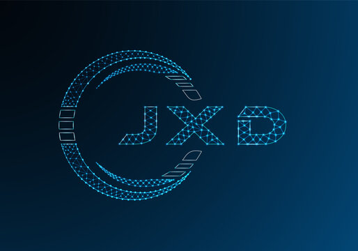 JXD low poly letter logo vector design. JXD lower poly logo design. Low poly logo.