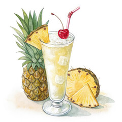 coconut cocktail with pineapple
