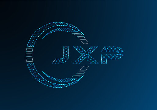JXP low poly letter logo vector design. JXP lower poly logo design. Low poly logo.
