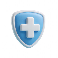 Obraz premium Health and Safety Shield with Cross Symbol for Protection