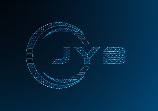JYB low poly letter logo vector design. JYB lower poly logo design. Low poly logo.