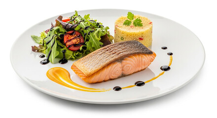 Delicious Pan-Seared Salmon with Couscous and Salad