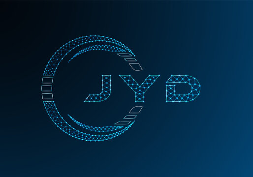 JYD low poly letter logo vector design. JYD lower poly logo design. Low poly logo.