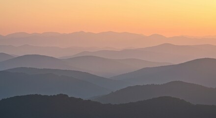 Obraz premium Misty sunrise over mountain range