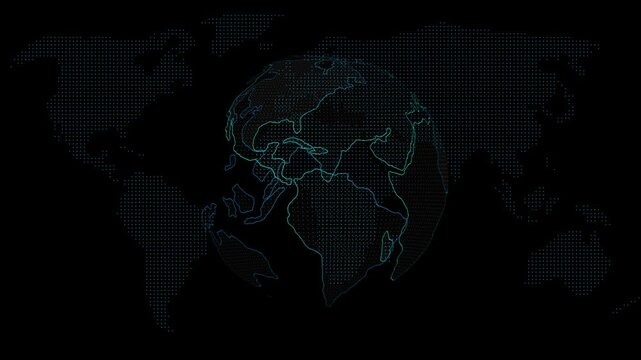Abstract gray globe planet earth concept on the transparent background. Abstract gray globe planet earth, suitable for educational,  modern explainers, or infographics. 4k video animation.