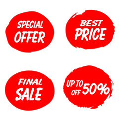 set of discount labels