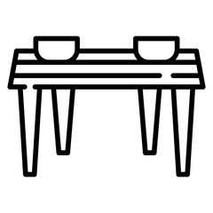 Dinner table line icon