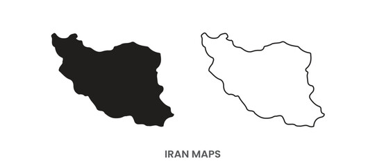 iran maps vector, iran maps design black and white 