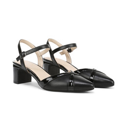 Women High Heel Leather Shoes On PNG Transparent Background With Natural Shadow .Cut-Out Clipping...