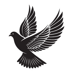 Dove of peace flying bird on white background vector illustration