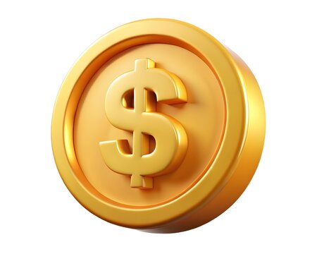 3d render of a golden coin with a dollar sign