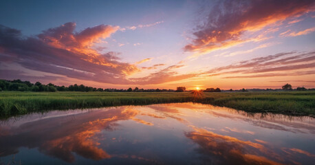 sunrise over the lake
