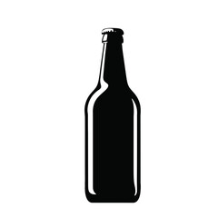 Illustration of a black bottle with a metal cap on top