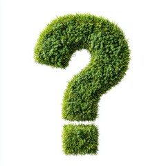 Green Question Mark on White Background