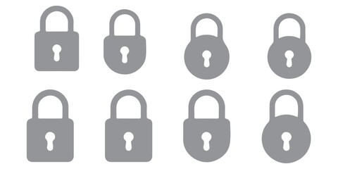 set of locks icon of Silhouettes