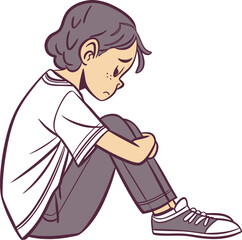 Girl Sitting with Legs Crossed