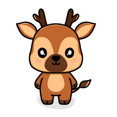Fototapeta premium deer wildlife animal cartoon character
