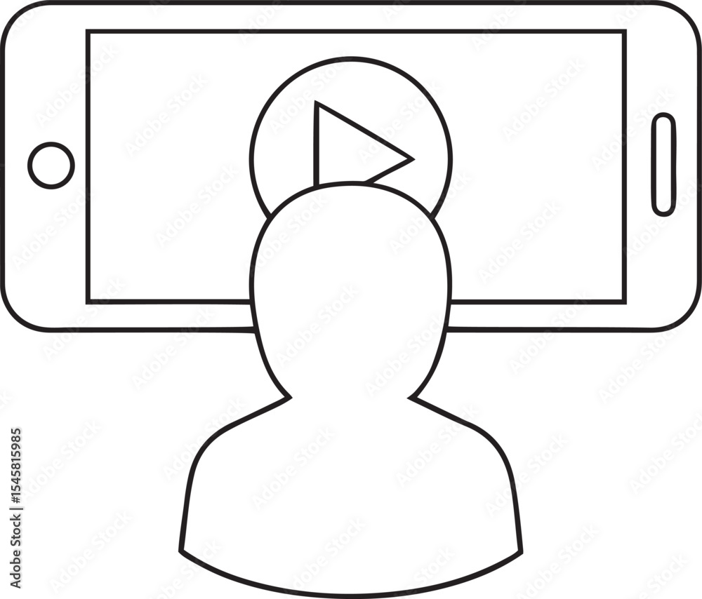Poster vector icon design of representing vlogging or a video call, representing vlogging or a video call i