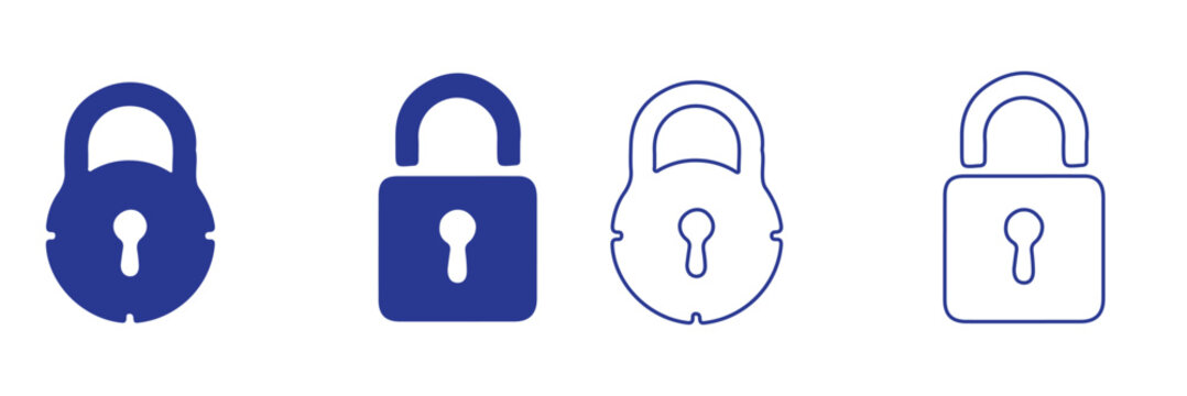 set of locks icon of Silhouettes