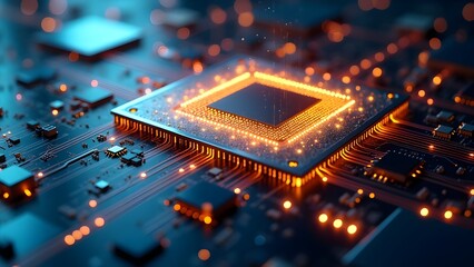 Quantum Computer Core with Glowing Circuits and Superconducting Processors