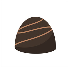 Fototapeta premium Isometric chocolate truffle with decorative swirl lines. Realistic vector for dessert packaging, gourmet sweets, or confectionery design.
